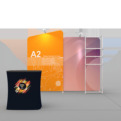 250gsm PE وحدات المعرض التجاري المعرض عرض الخلفية كشك حامل الإضاءة 3X3