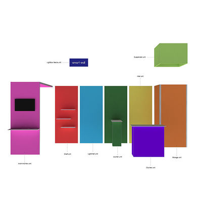 3x3 3x4 3x5 المحمولة المعرض التجاري كشك الجدران وحدات نظام نسيج SEG