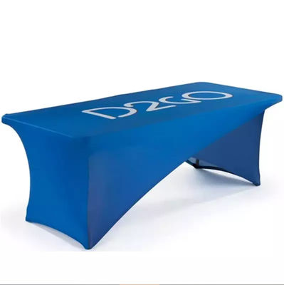 250G البوليستر المنبثقة المعرض التجاري الجدول رمي غطاء الجدول القماش مع شعار ODM