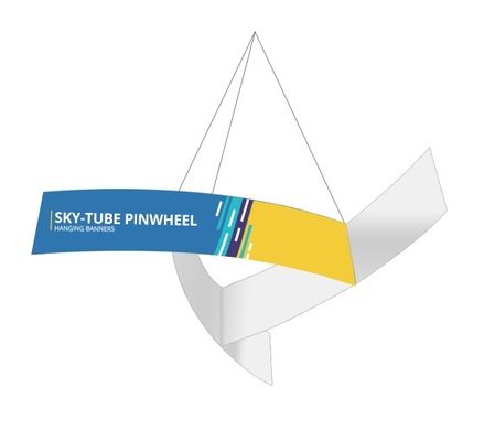 EZ Sky Tube Pinwheel Trade Show لافتات معلقة من ممر علوي 48Ibs