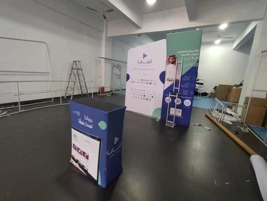 المعاد تدويرها وحدات معرض اكسبو بوث الخلفيات 10 × 20 سترتش النسيج المعرض التجاري كشك